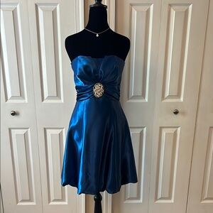 Betsy & Adam Royal Blue Satin Dress